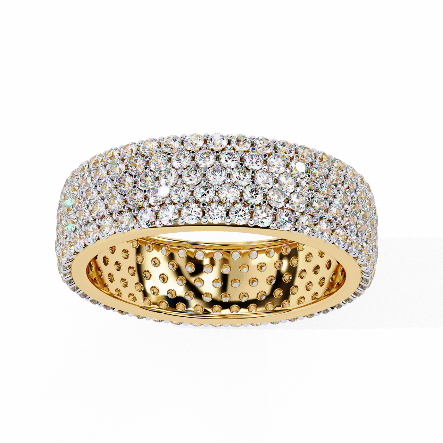 LGD Band Ring Round Stone (1.81ct) In 14K Gold