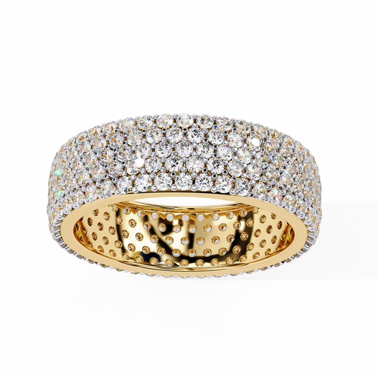LGD Band Ring Round Stone (1.81ct) In 14K Gold