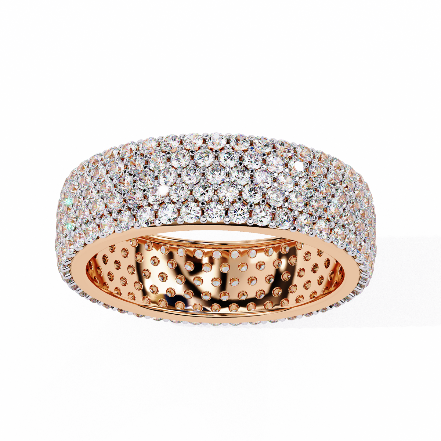 LGD Band Ring Round Stone (1.81ct) In 14K Gold