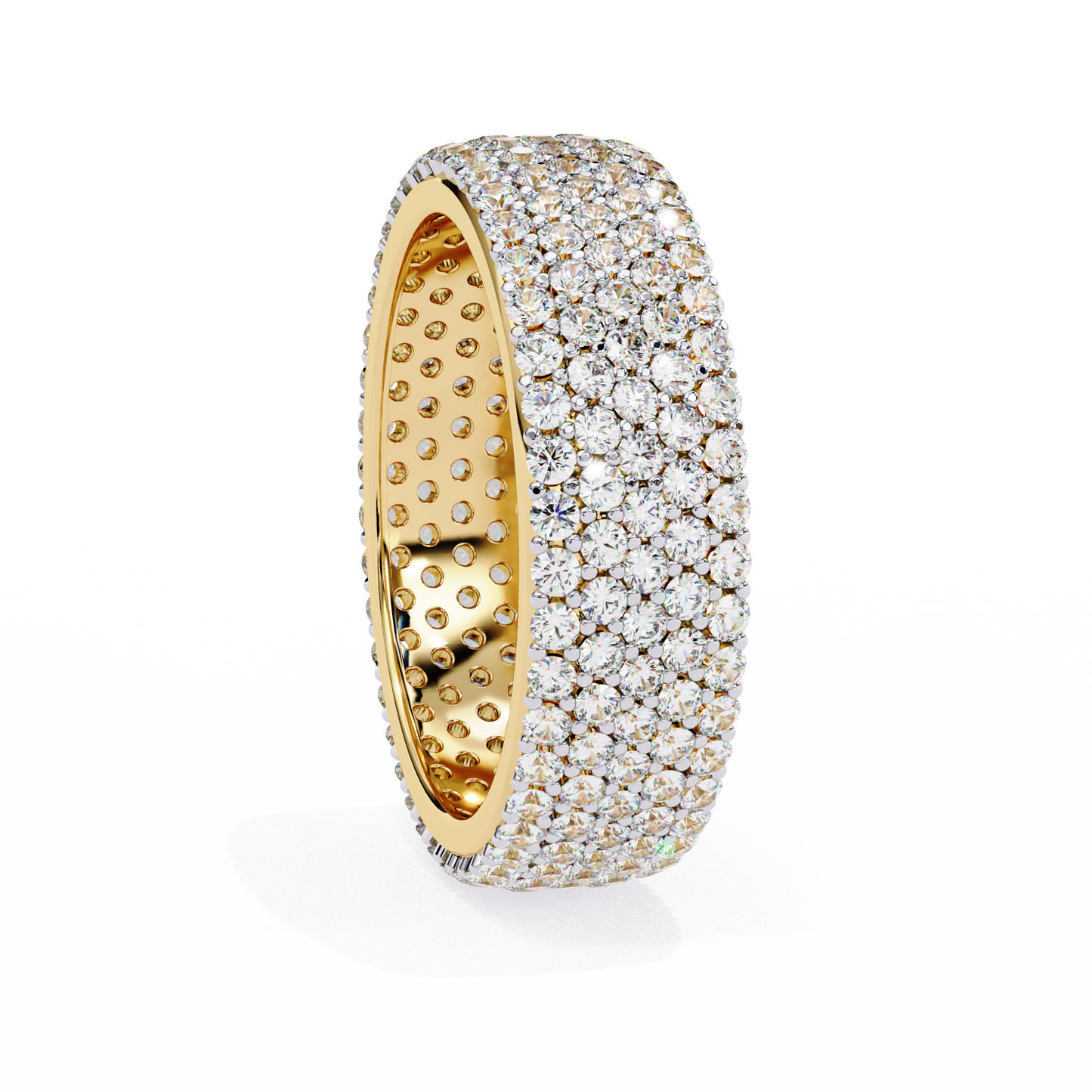 LGD Band Ring Round Stone (1.81ct) In 14K Gold