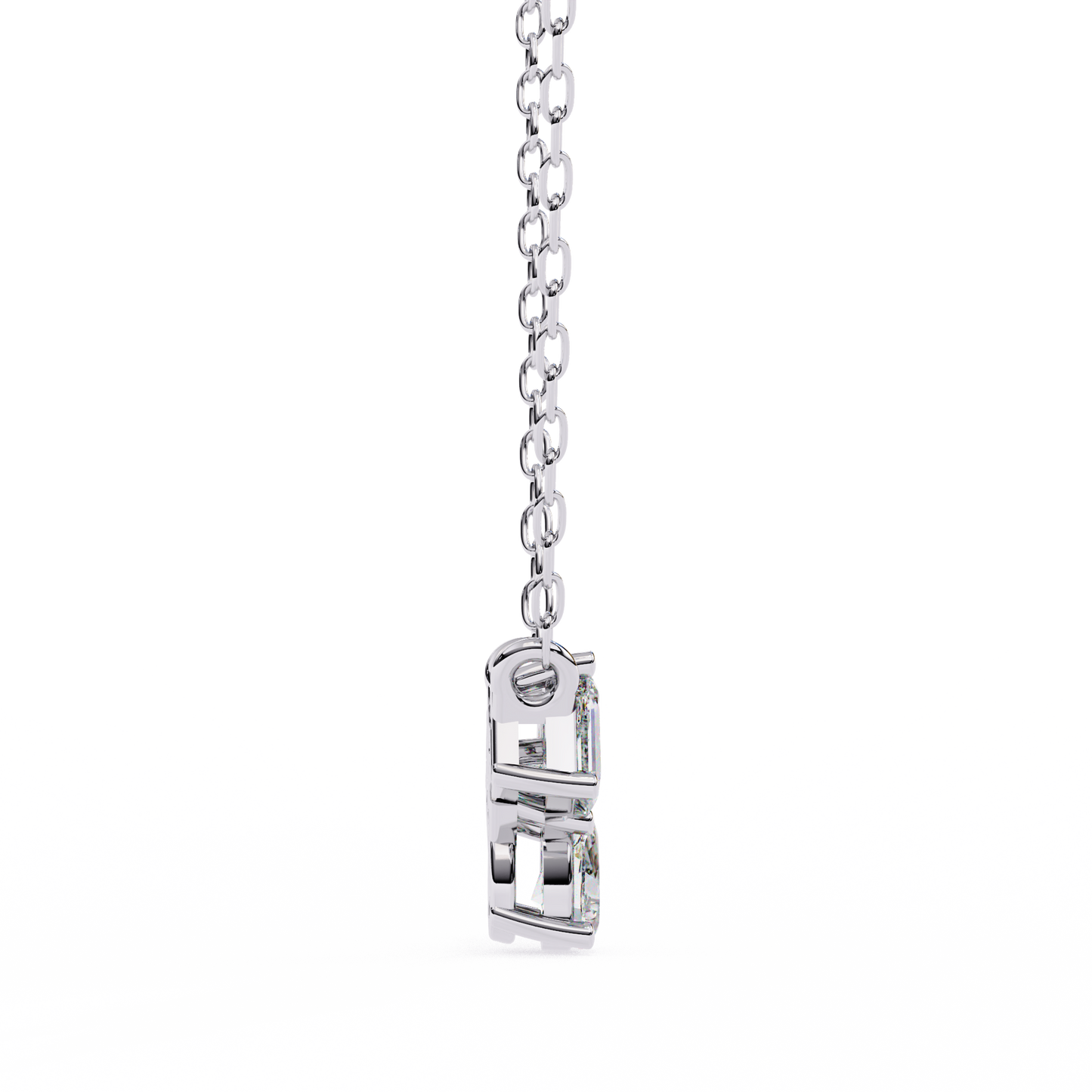 Lab Grown 3 Stone Diamond Pendant In 14K Gold