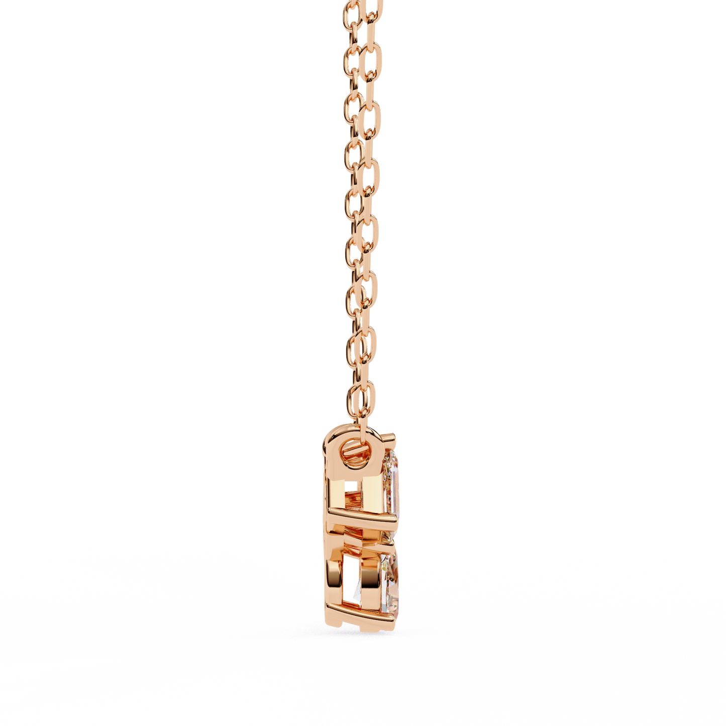 Lab Grown 3 Stone Diamond Pendant In 14K Gold