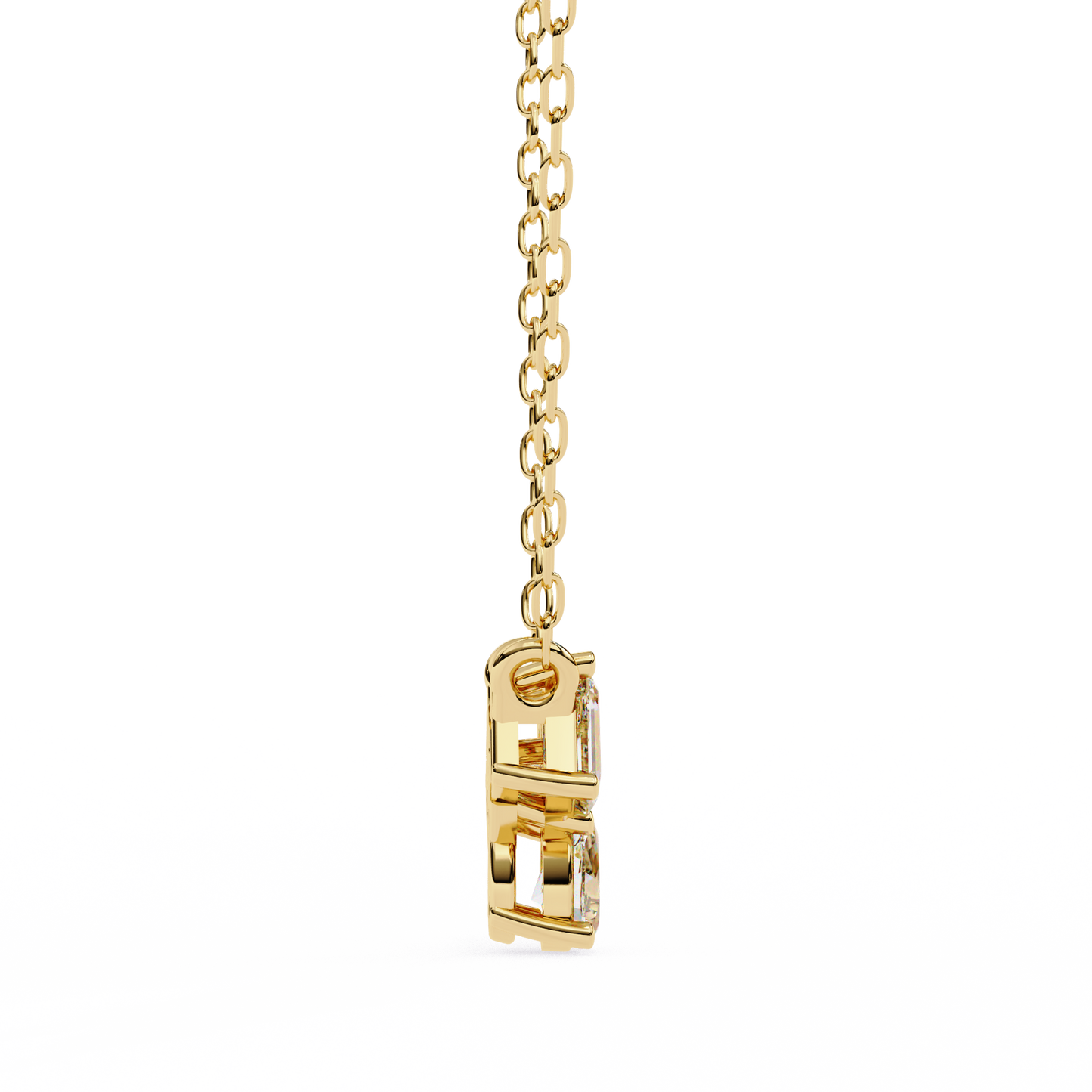 Lab Grown 3 Stone Diamond Pendant In 14K Gold
