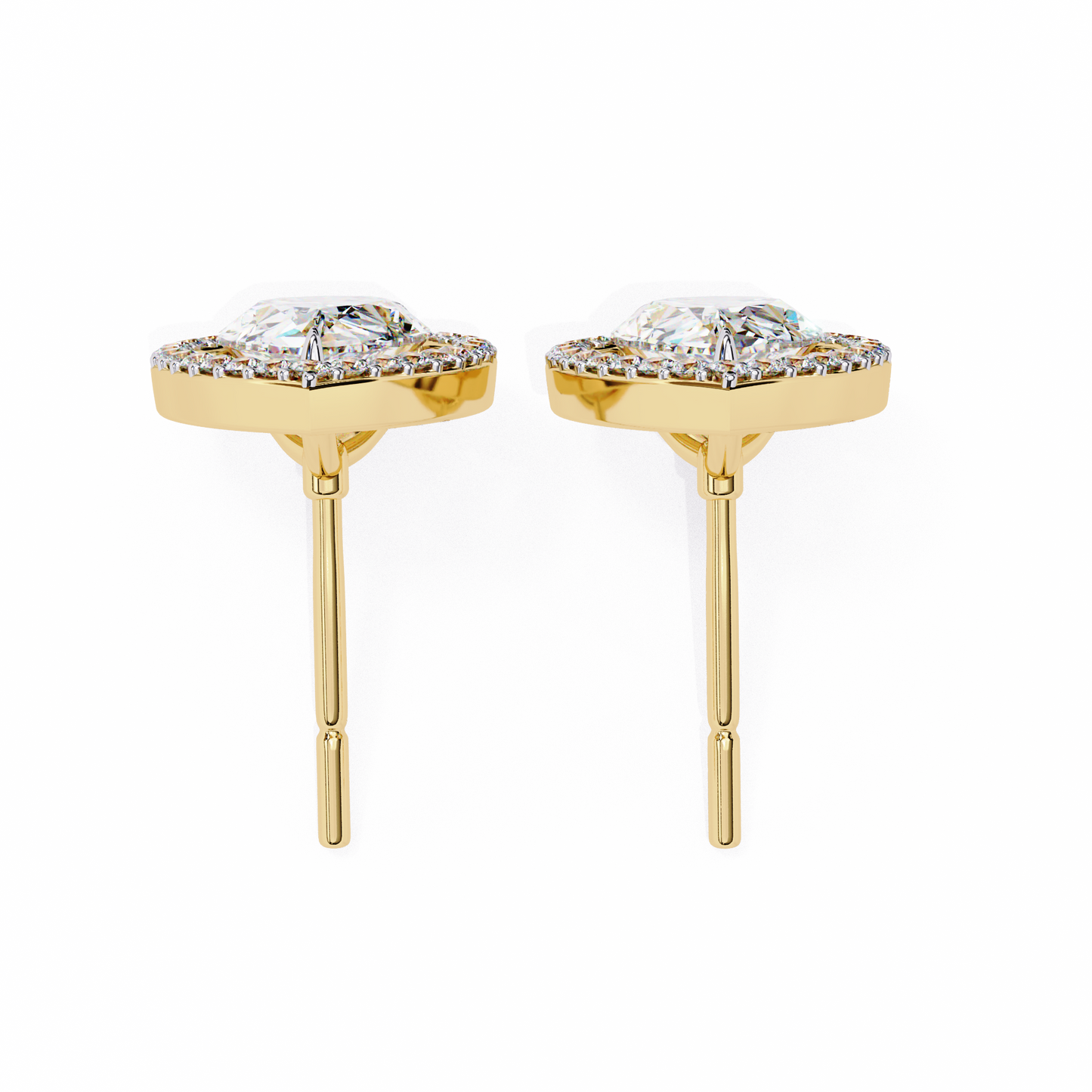 LGD Solitaire Ear Studs Pear  Stone (1.66ct Pair) In 14K Gold