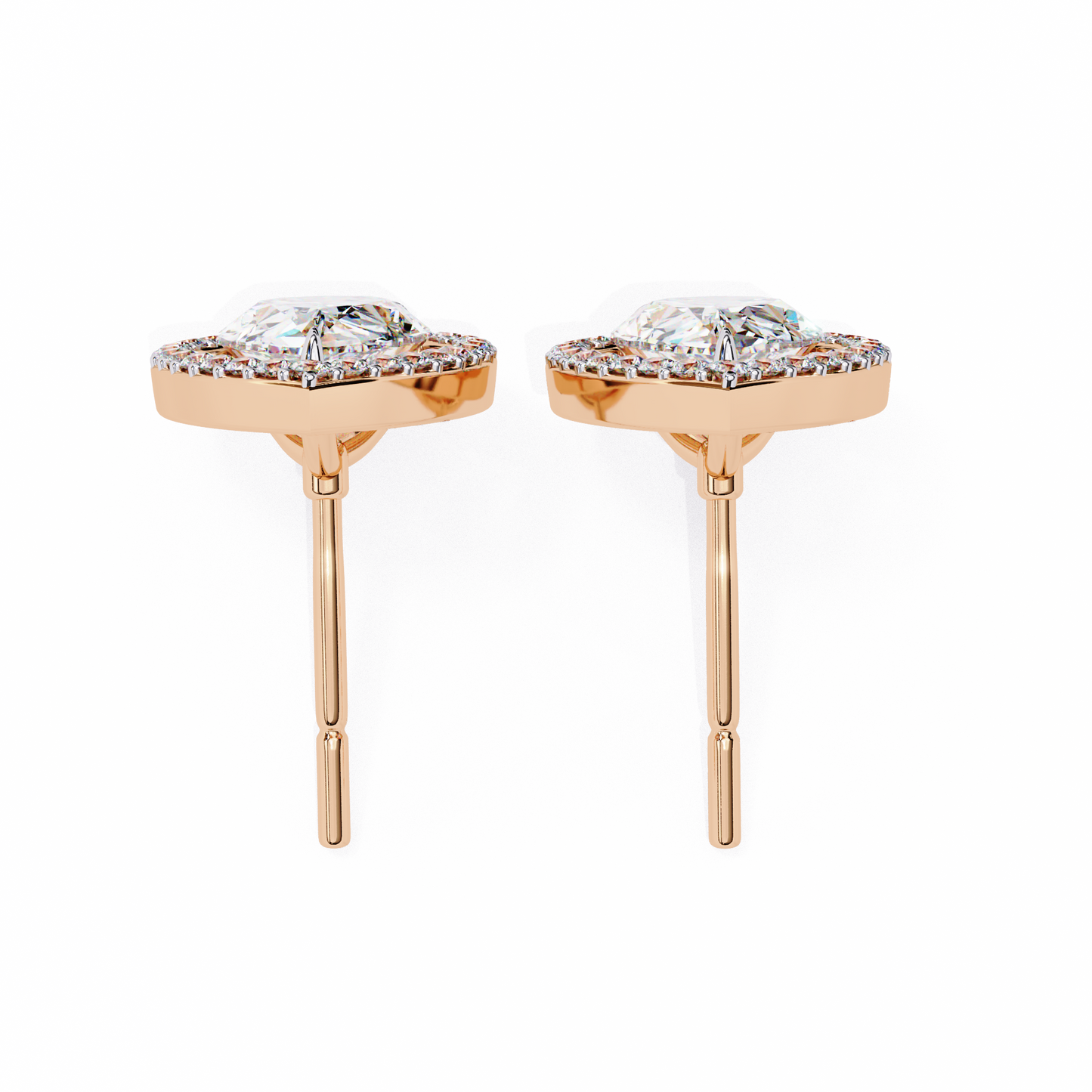 LGD Solitaire Ear Studs Pear  Stone (1.66ct Pair) In 14K Gold