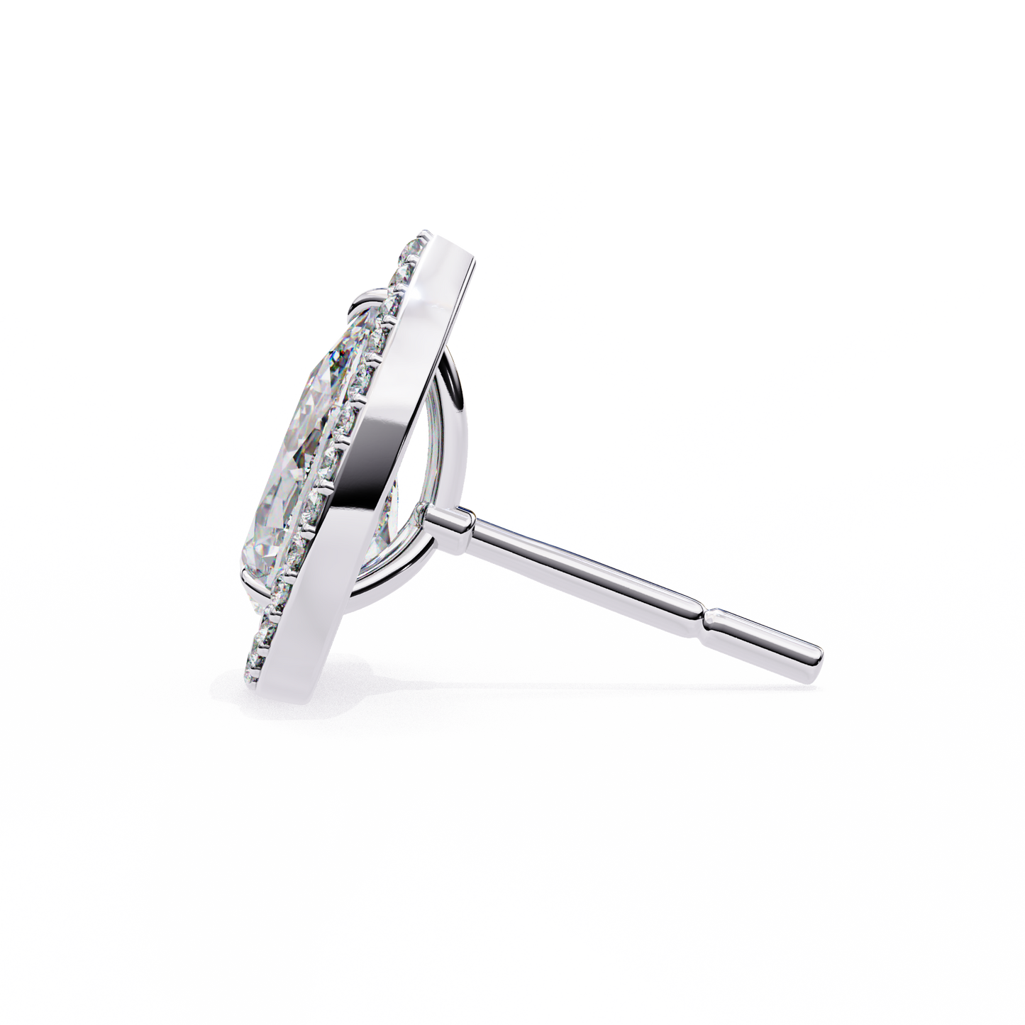 LGD Solitaire Ear Studs Pear  Stone (1.66ct Pair) In 14K Gold