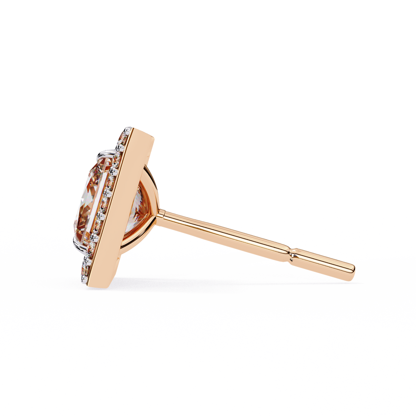 LGD Solitaire Ear Studs Princess Stone (1.66ct Pair) In 14K Gold