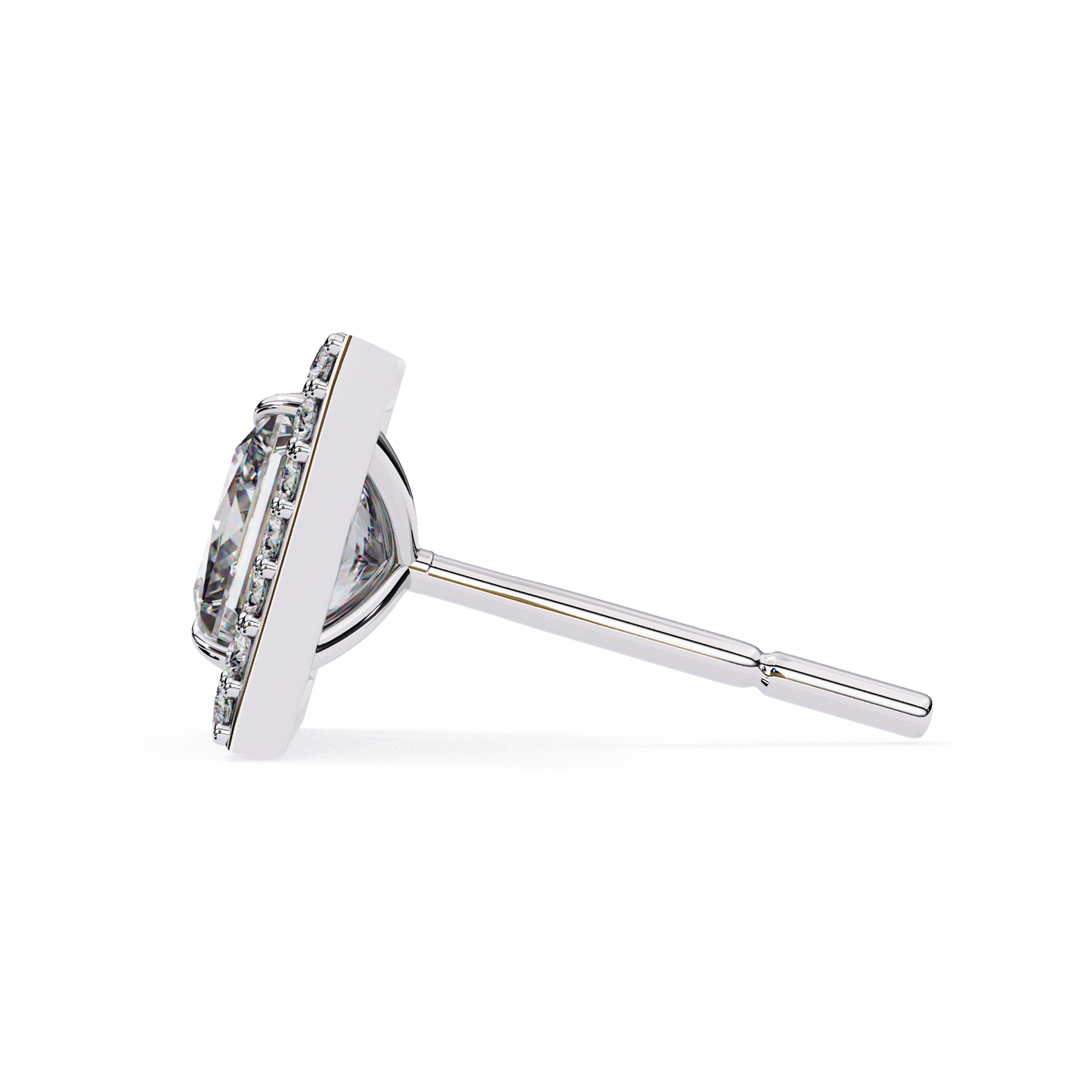 LGD Solitaire Ear Studs Princess Stone (1.66ct Pair) In 14K Gold