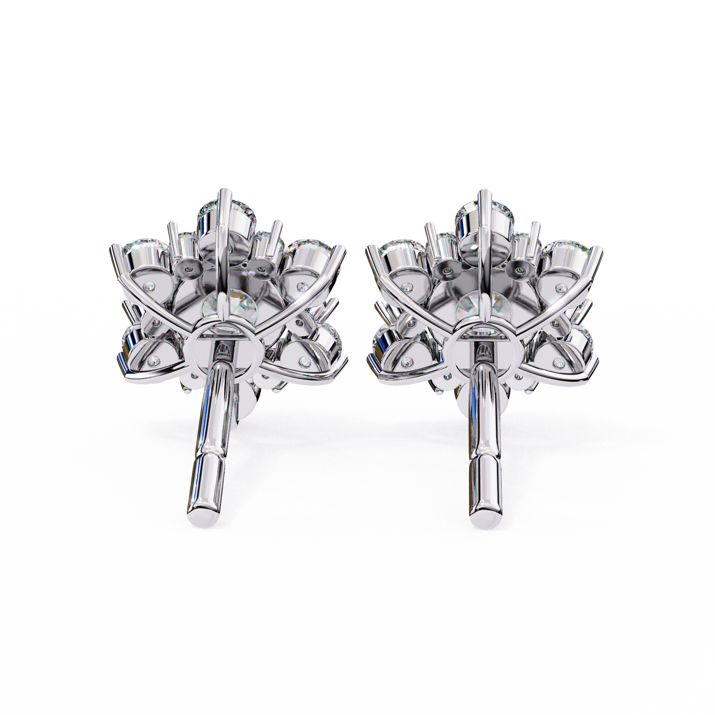 LGD Solitaire Ear Studs Round Stone (0.72ct Pair) In 14K Gold