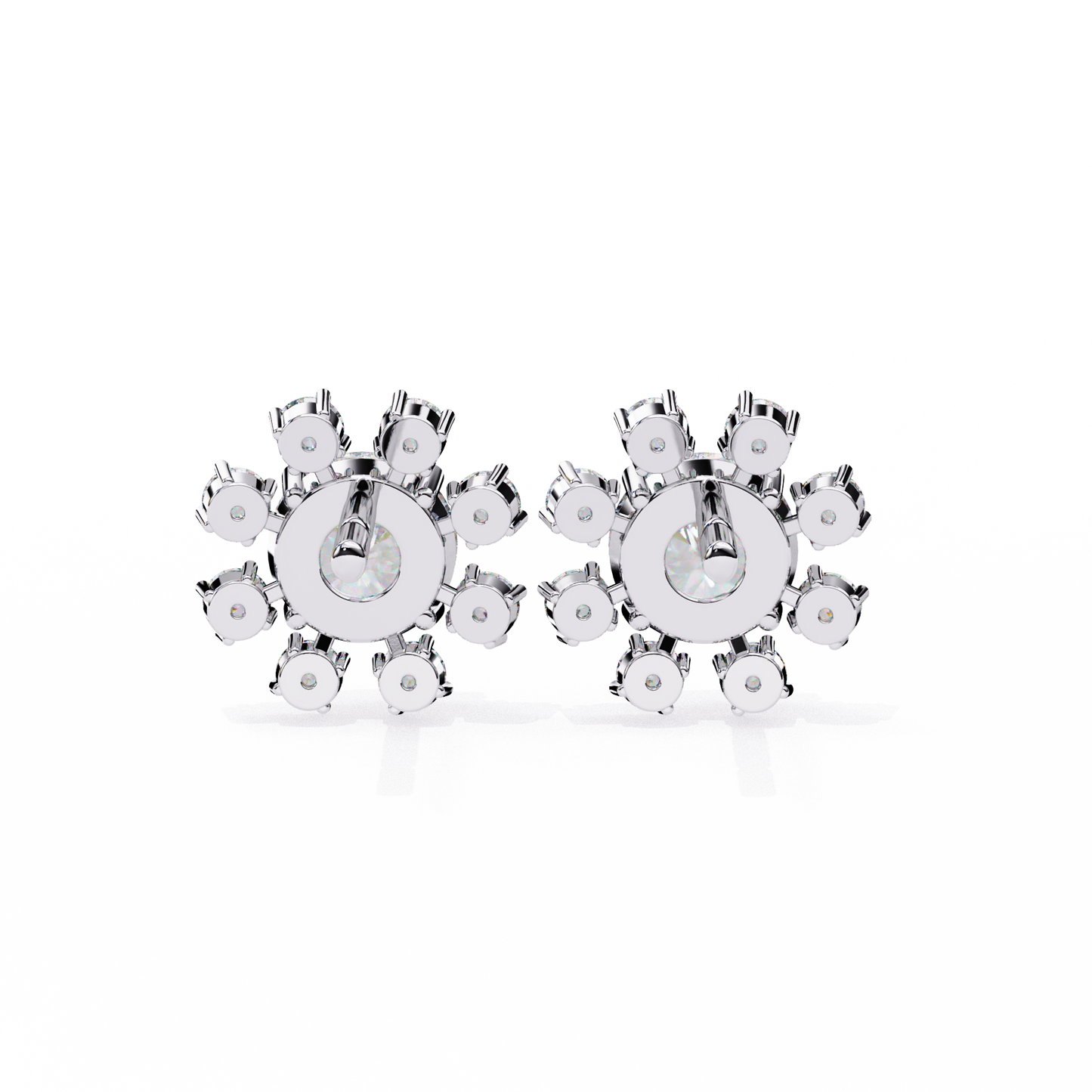 LGD Ear Studs Round  Stone (1.22ct Pair) In 14K Gold