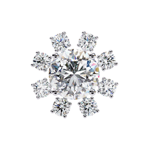 LGD Ear Studs Round  Stone (1.22ct Pair) In 14K Gold