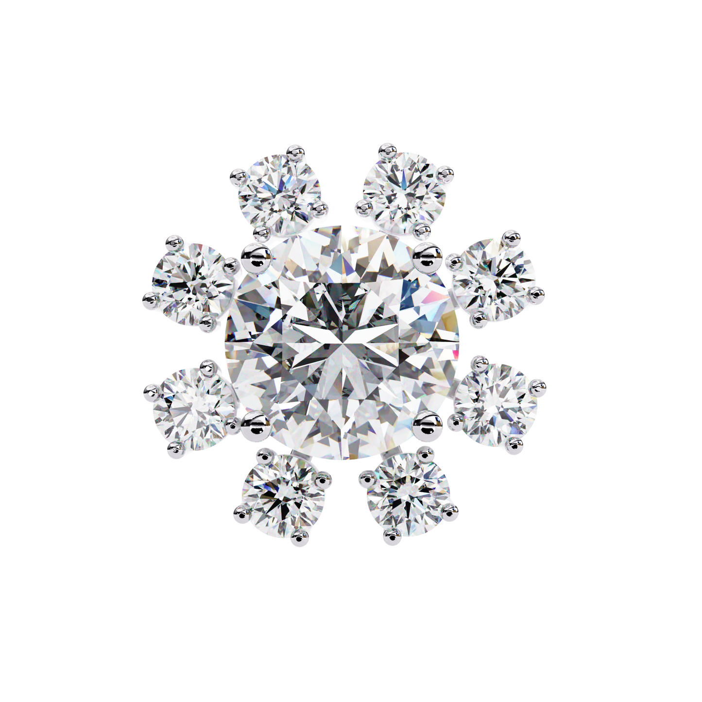 LGD Ear Studs Round  Stone (1.22ct Pair) In 14K Gold