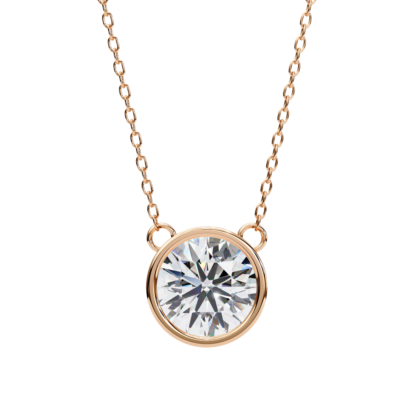 Lab Grown Solitaire  Diamond Pendant Round Stone (1.78ct) In 14K Gold Without Chain