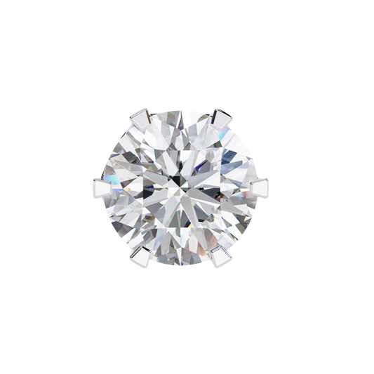 Lab Grown Diamond Solitaire Ear Studs Round Stone (2.58ct Pair) In 14K Gold