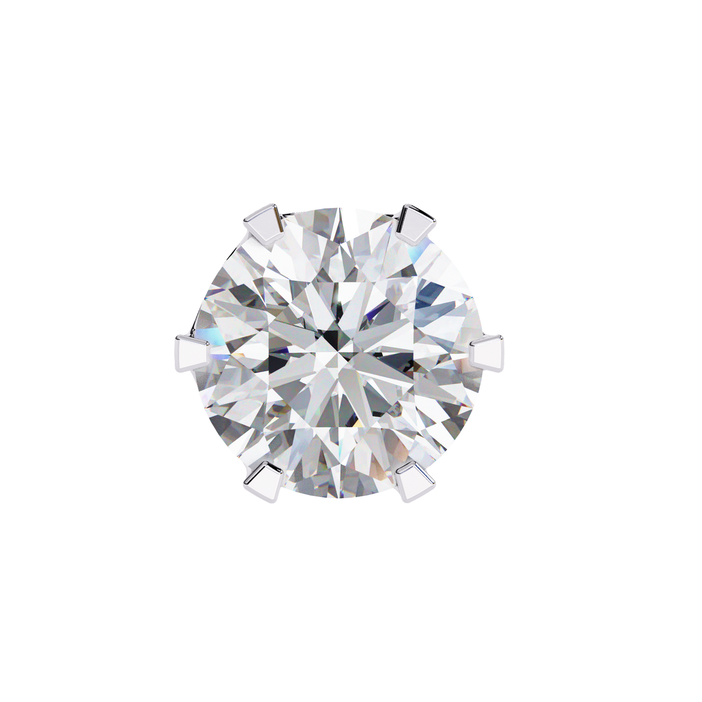 LGD Solitaire Ear Studs Round Stone (2.58ct Pair) In 14K Gold