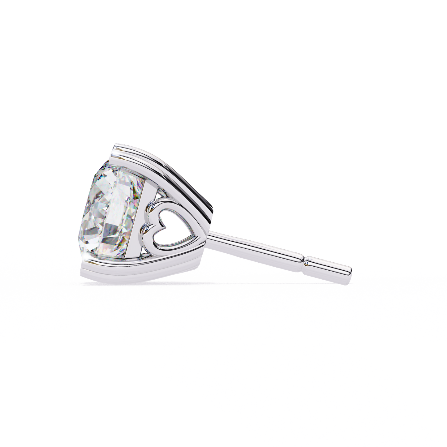 LGD Solitaire Ear Studs Round Stone (2.58ct Pair) In 14K Gold