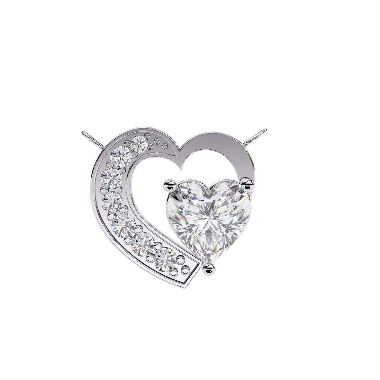 LGD Pendant Heart Stone (0.87ct ) In 14K Gold Without Chain