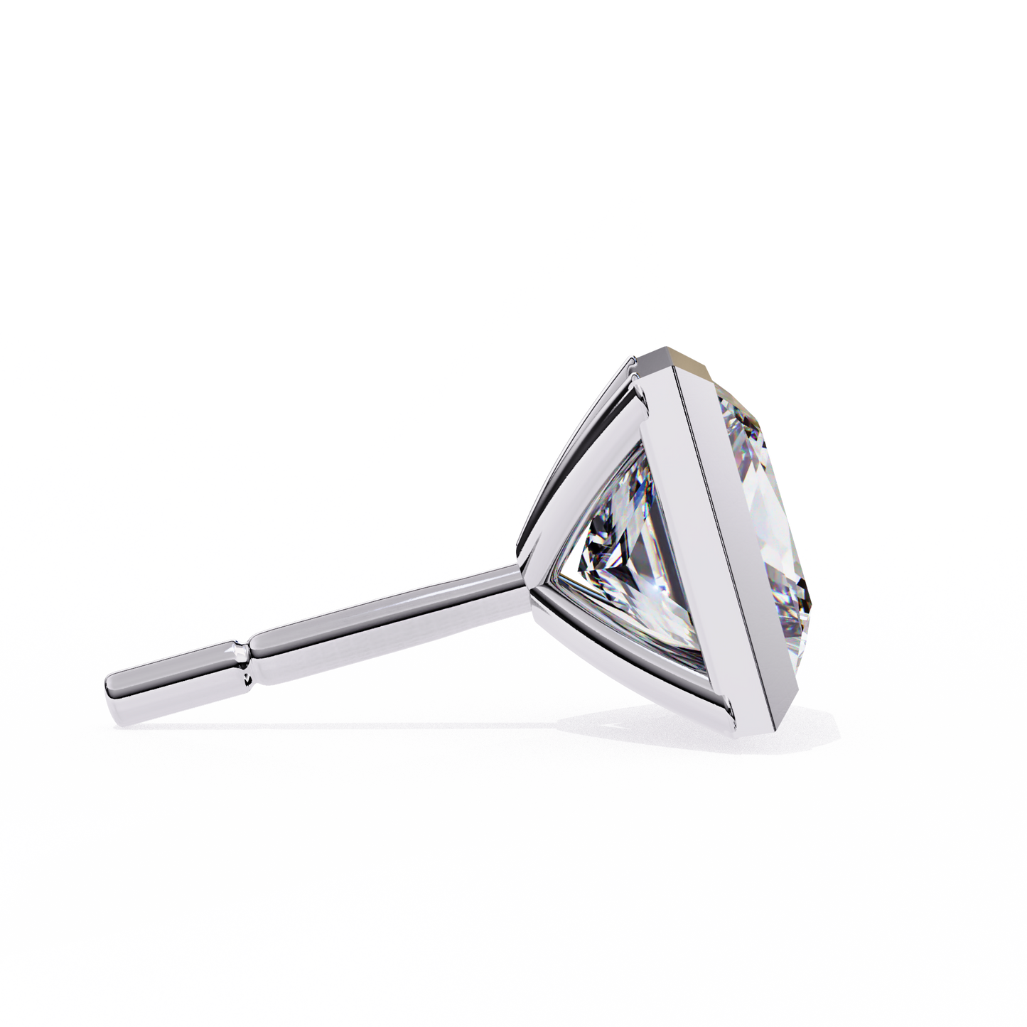 LGD  Ear Studs Princess Stone (1.78ct Pair) In 14K Gold