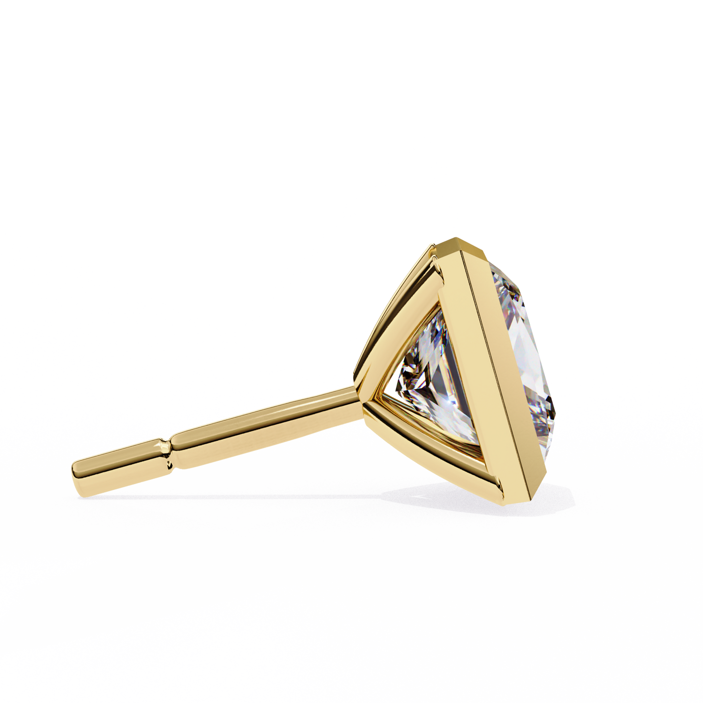 LGD  Ear Studs Princess Stone (1.78ct Pair) In 14K Gold