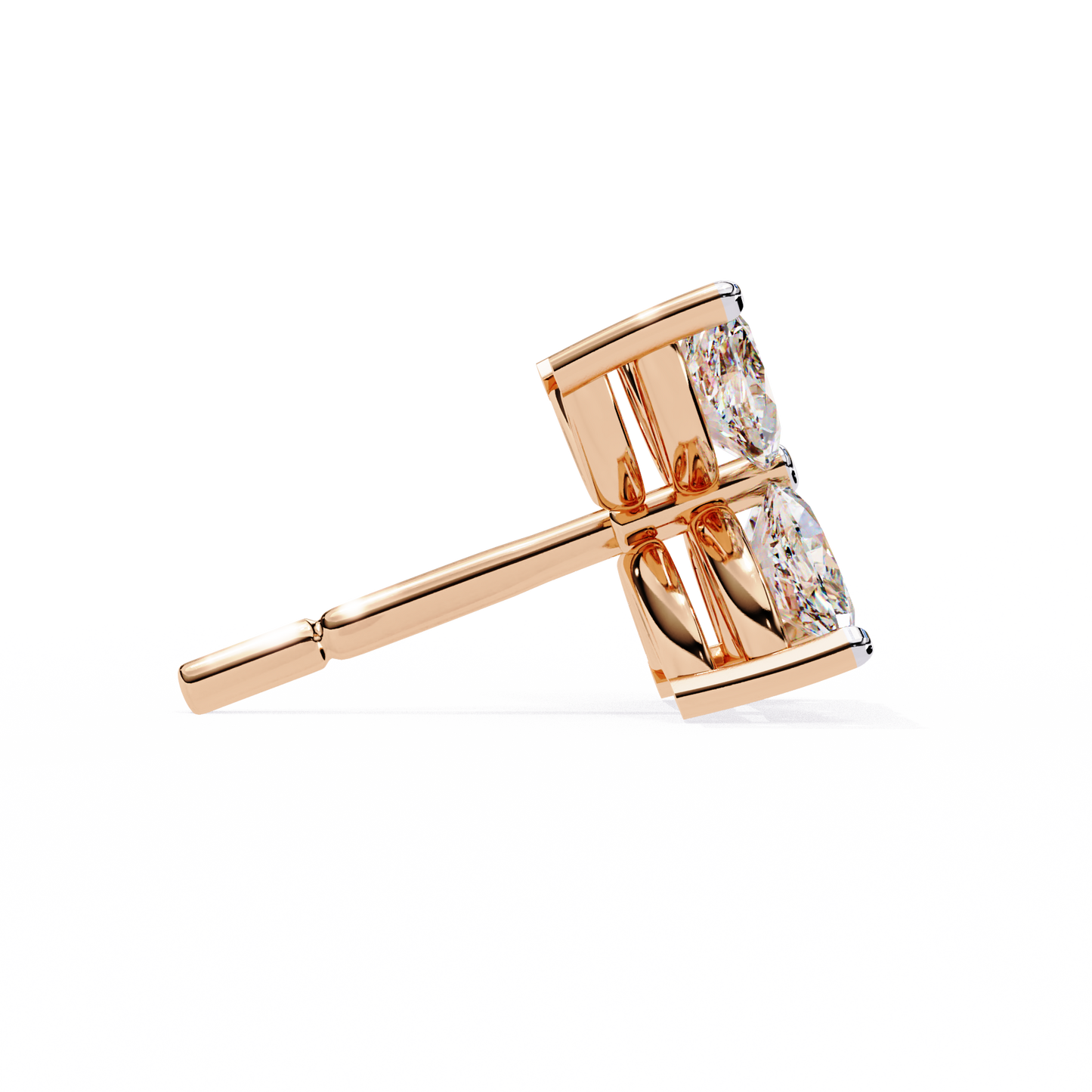 LGD  Ear Studs Marquise Stone (0.88ct Pair) In 14K Gold