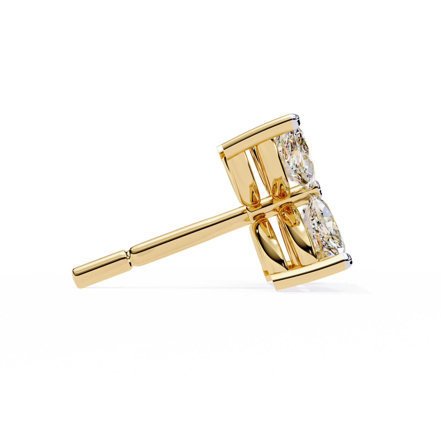 LGD  Ear Studs Marquise Stone (0.88ct Pair) In 14K Gold