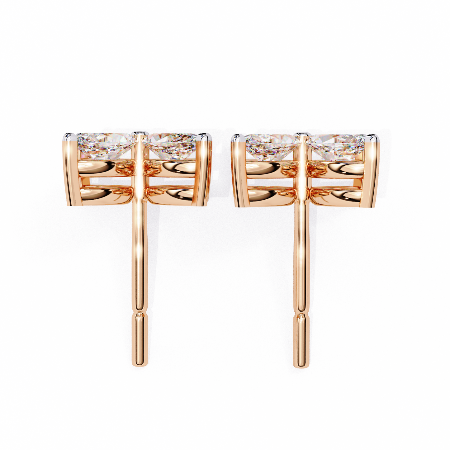 LGD  Ear Studs Marquise Stone (0.88ct Pair) In 14K Gold
