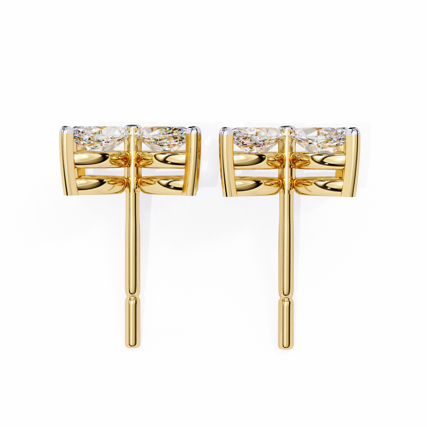 LGD  Ear Studs Marquise Stone (0.88ct Pair) In 14K Gold