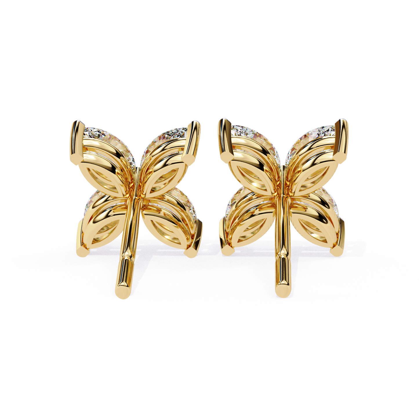 LGD  Ear Studs Marquise Stone (0.88ct Pair) In 14K Gold