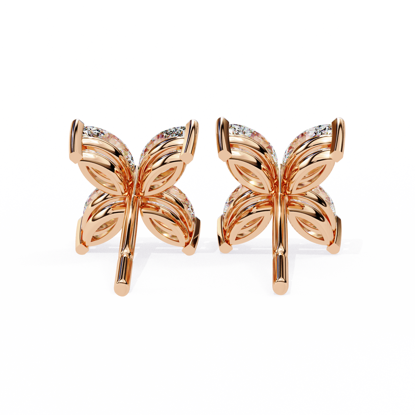 LGD  Ear Studs Marquise Stone (0.88ct Pair) In 14K Gold