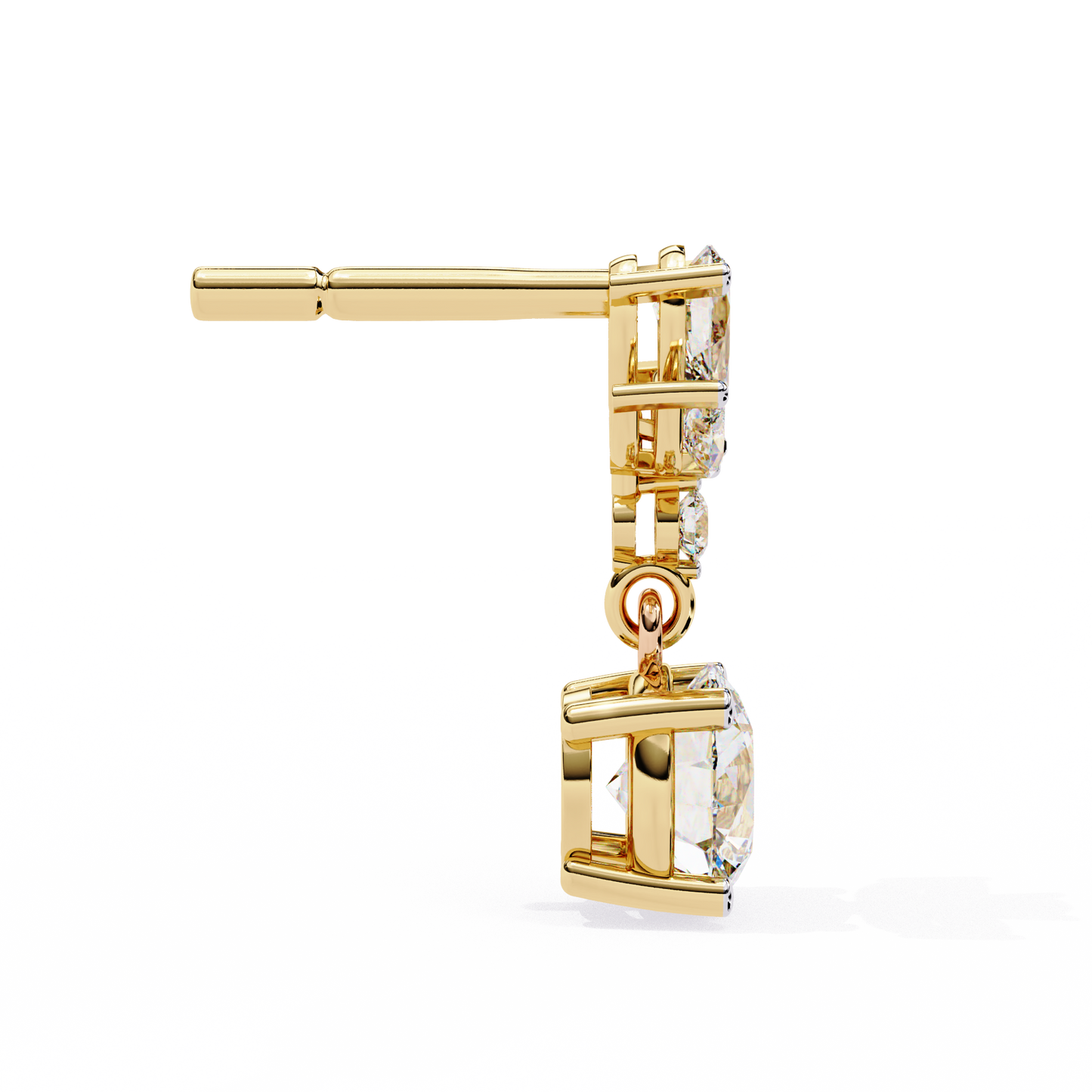 LGD Ear Studs Round Stone (1.17ct Pair) In 14K Gold