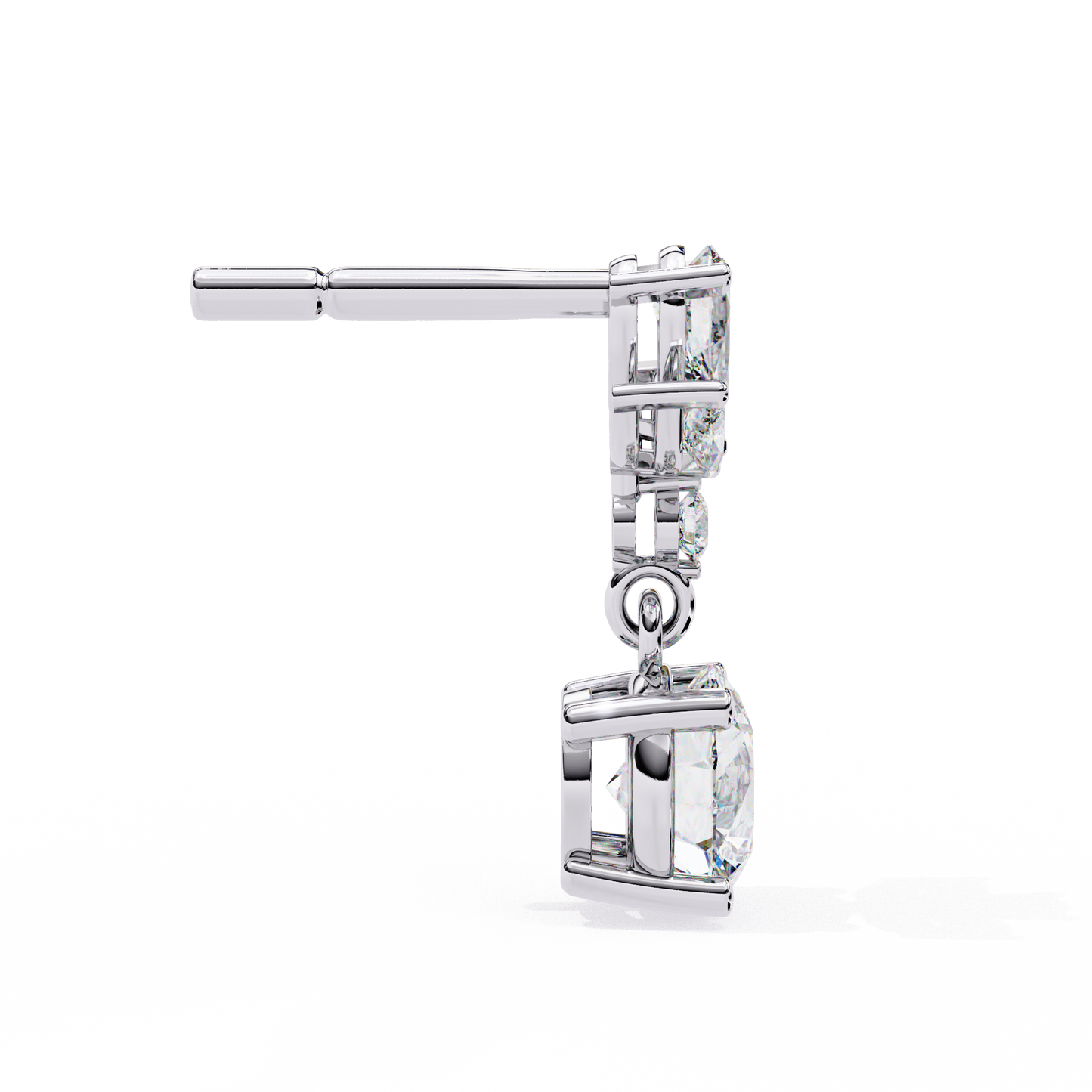 LGD Ear Studs Round Stone (1.17ct Pair) In 14K Gold