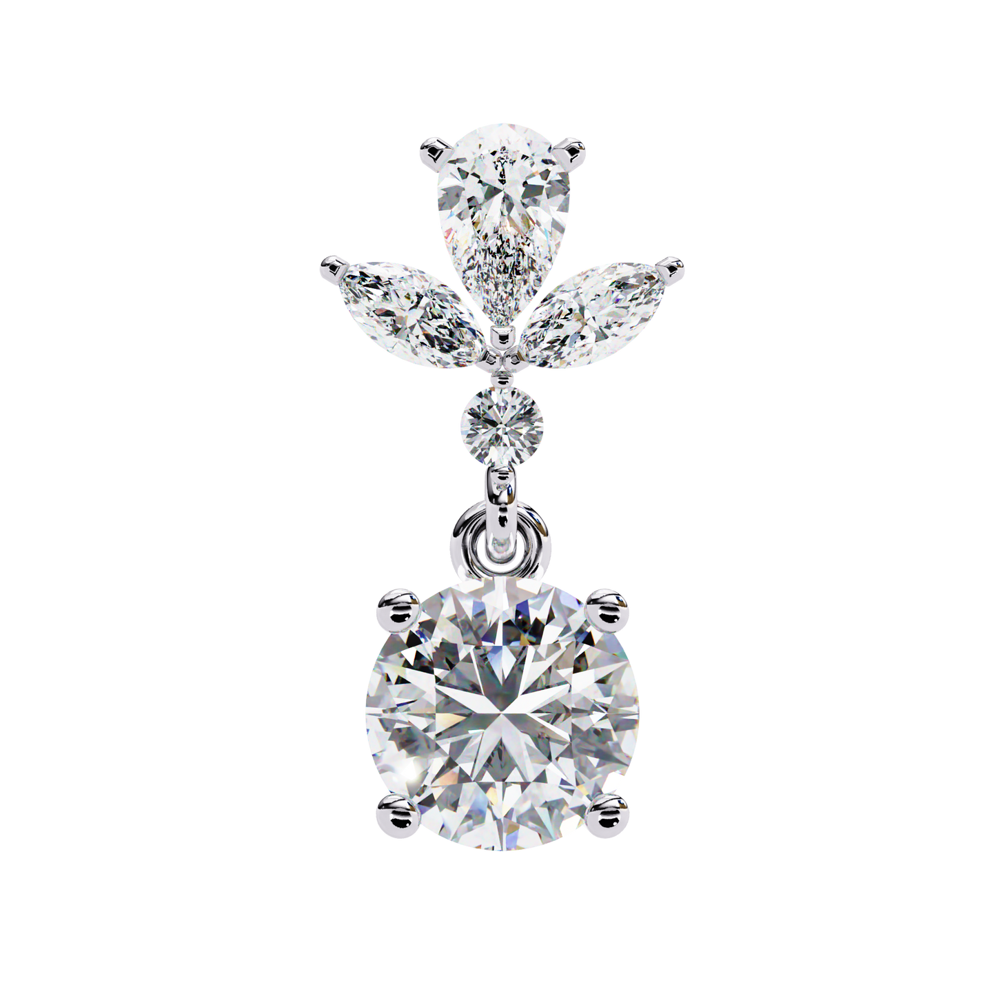 LGD Ear Studs Round Stone (1.17ct Pair) In 14K Gold