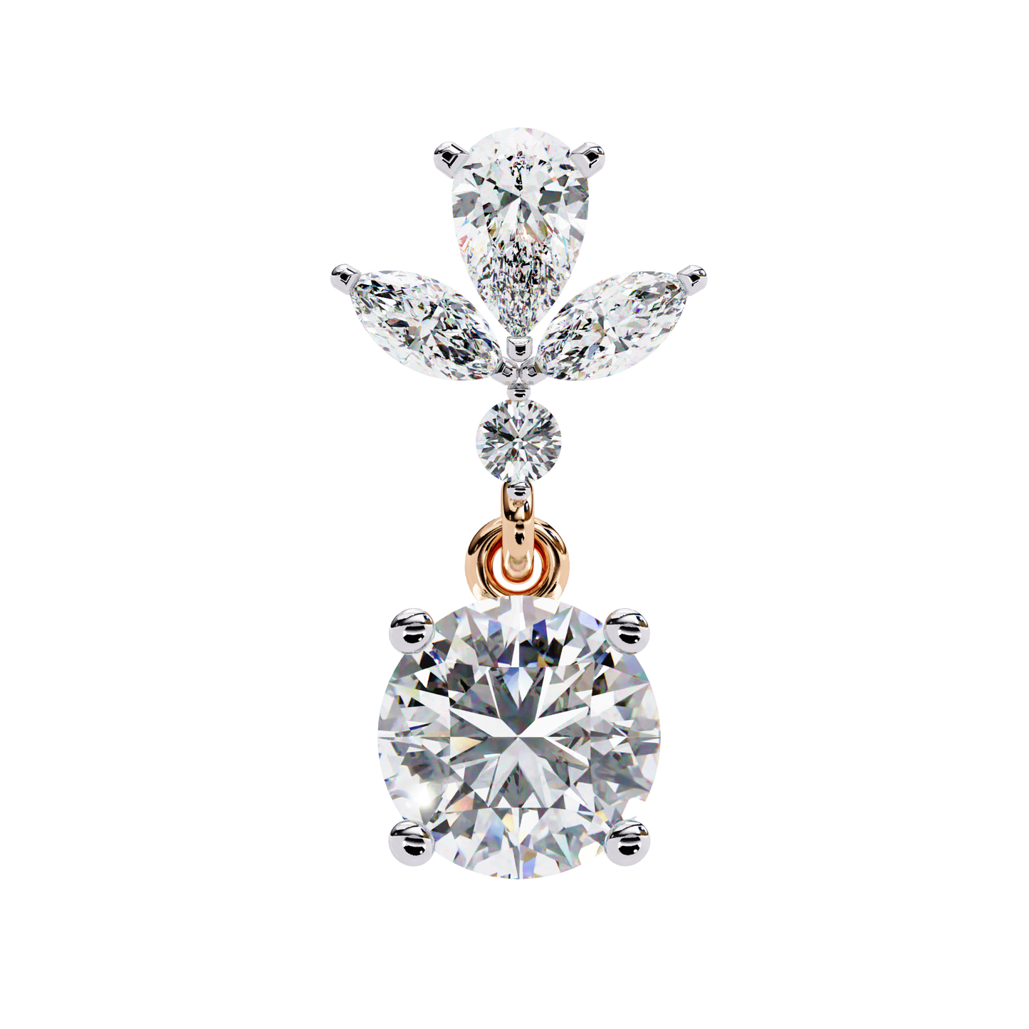 LGD Ear Studs Round Stone (1.17ct Pair) In 14K Gold