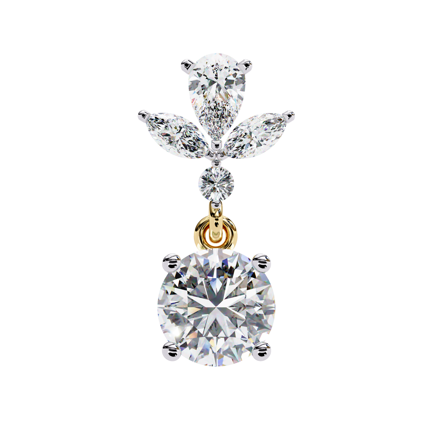 LGD Ear Studs Round Stone (1.17ct Pair) In 14K Gold