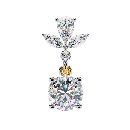 LGD Ear Studs Round Stone (1.17ct Pair) In 14K Gold