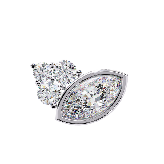 LGD  Ear Studs Marquise Stone (0.48ct Pair) In 14K Gold