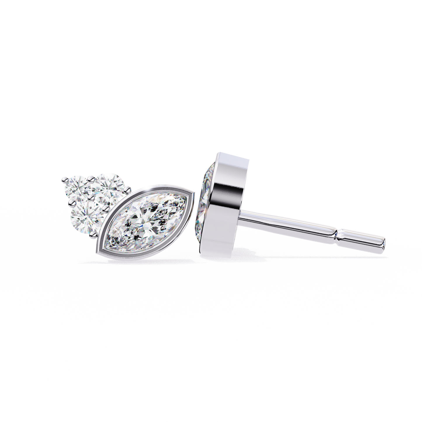 LGD  Ear Studs Marquise Stone (0.48ct Pair) In 14K Gold