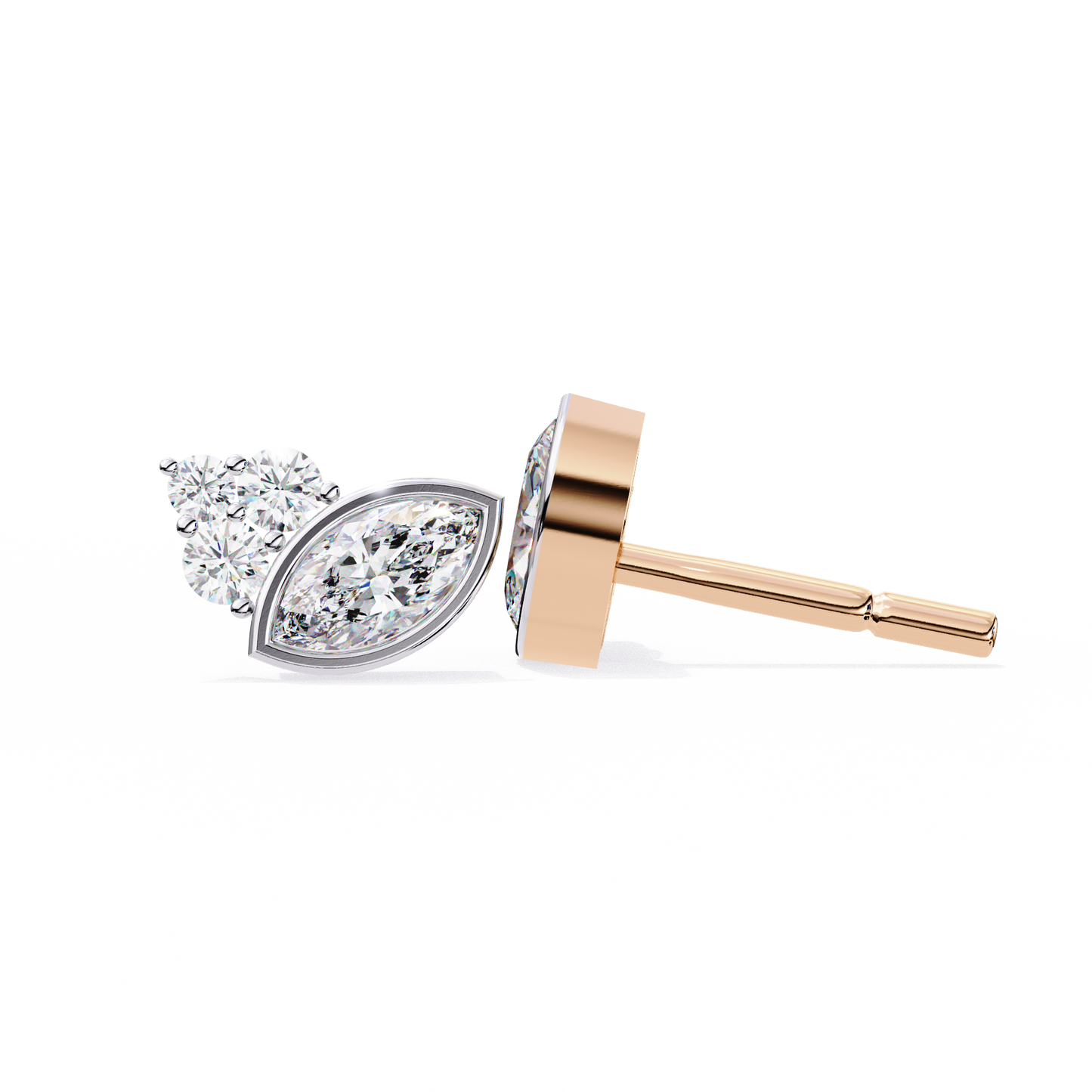 LGD  Ear Studs Marquise Stone (0.48ct Pair) In 14K Gold