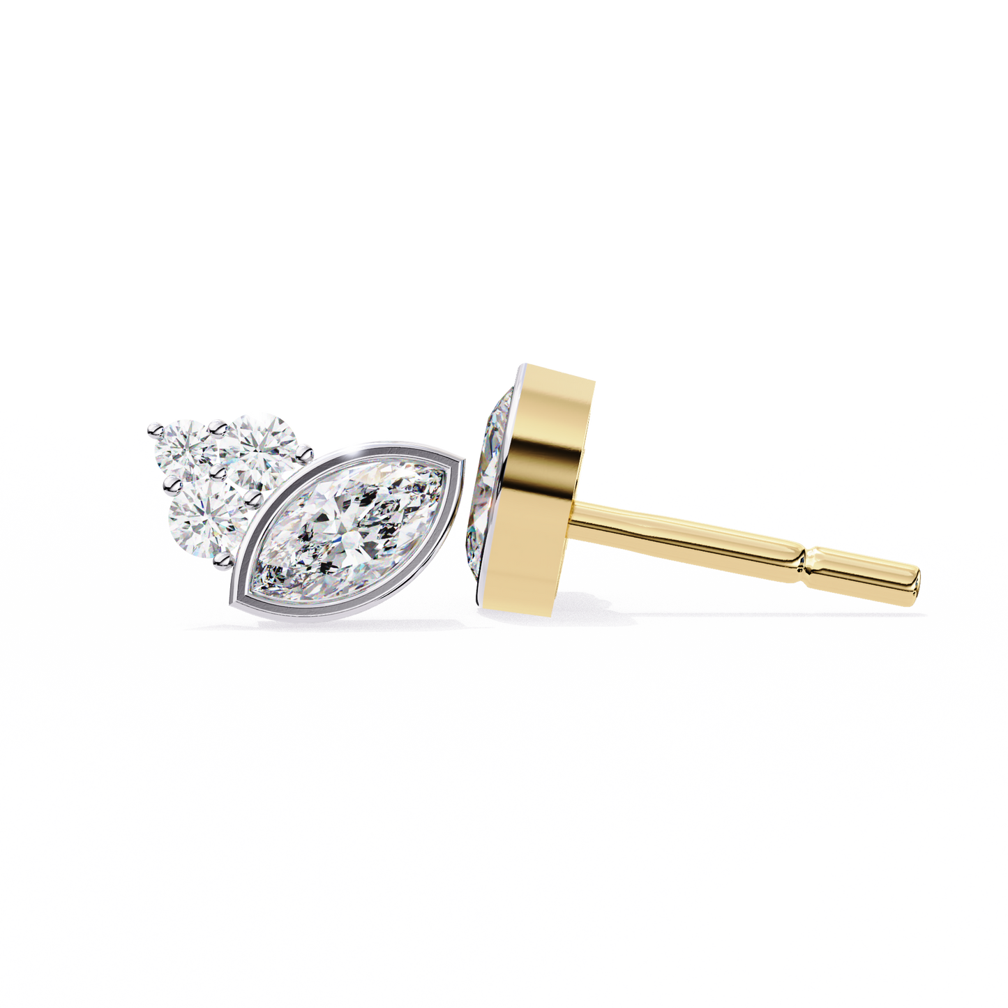 LGD  Ear Studs Marquise Stone (0.48ct Pair) In 14K Gold