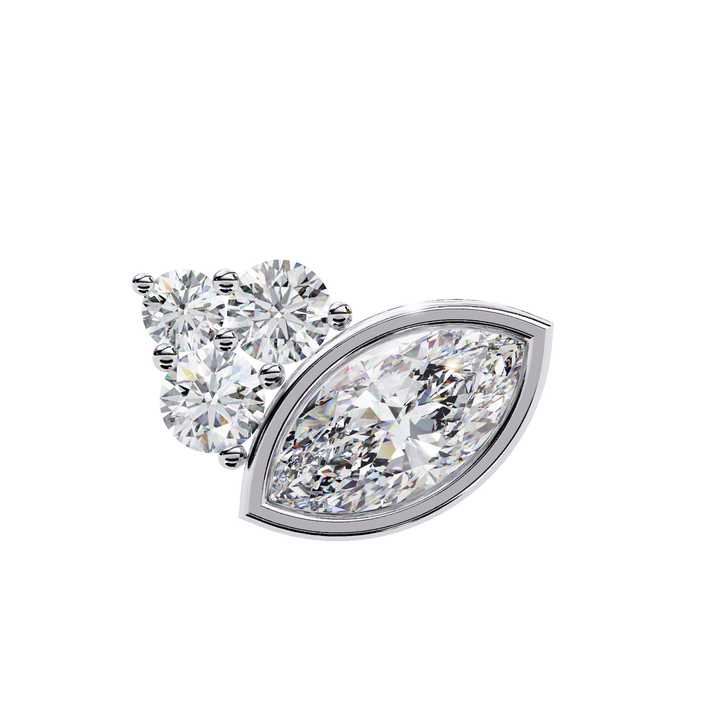 LGD  Ear Studs Marquise Stone (0.48ct Pair) In 14K Gold