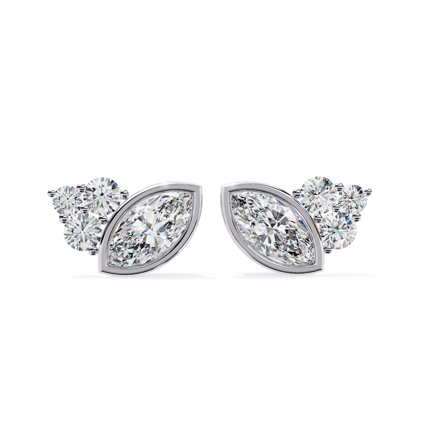 LGD  Ear Studs Marquise Stone (0.48ct Pair) In 14K Gold