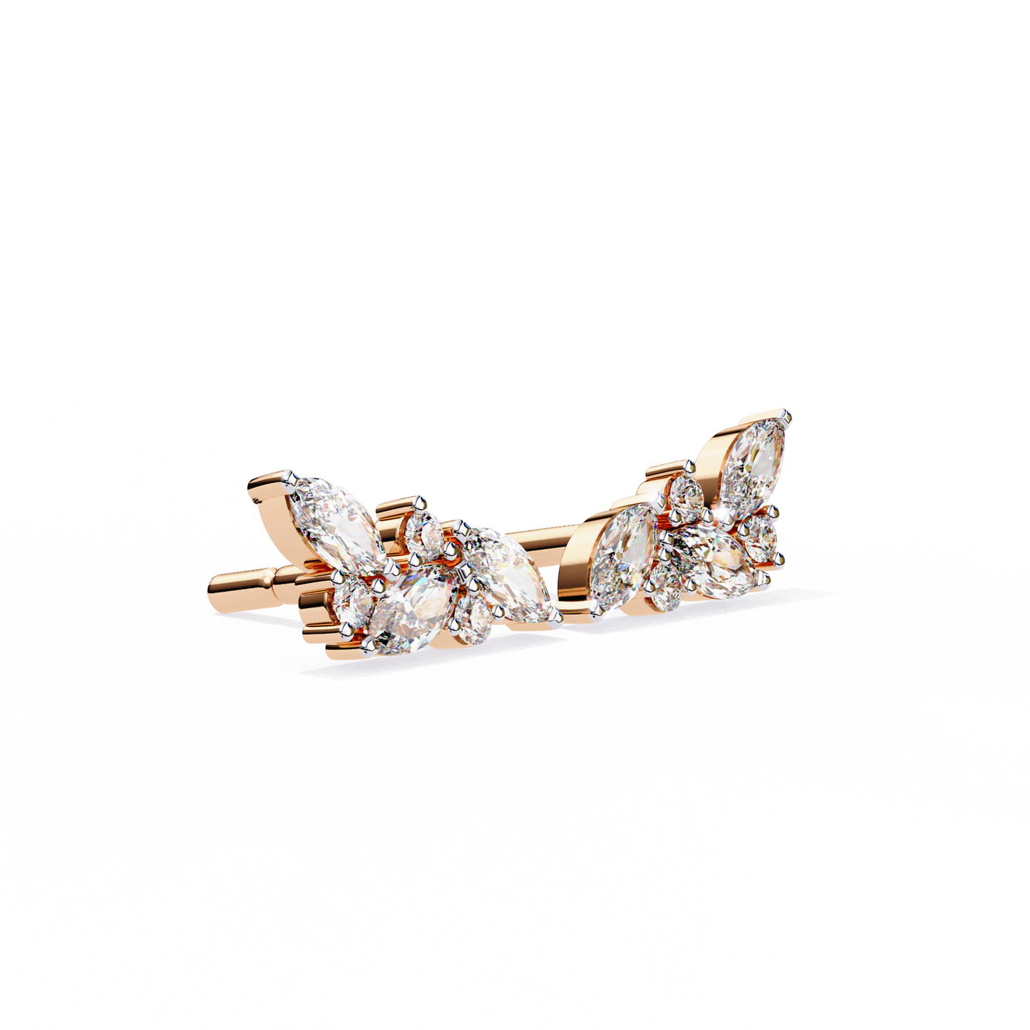 LGD Ear Studs Round  Stone (3.06ct Pair) In 14K Gold