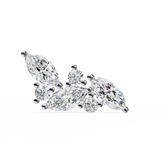 Lab Grown Diamond Ear Studs Round Stone (3.06ct Pair) In 14K Gold