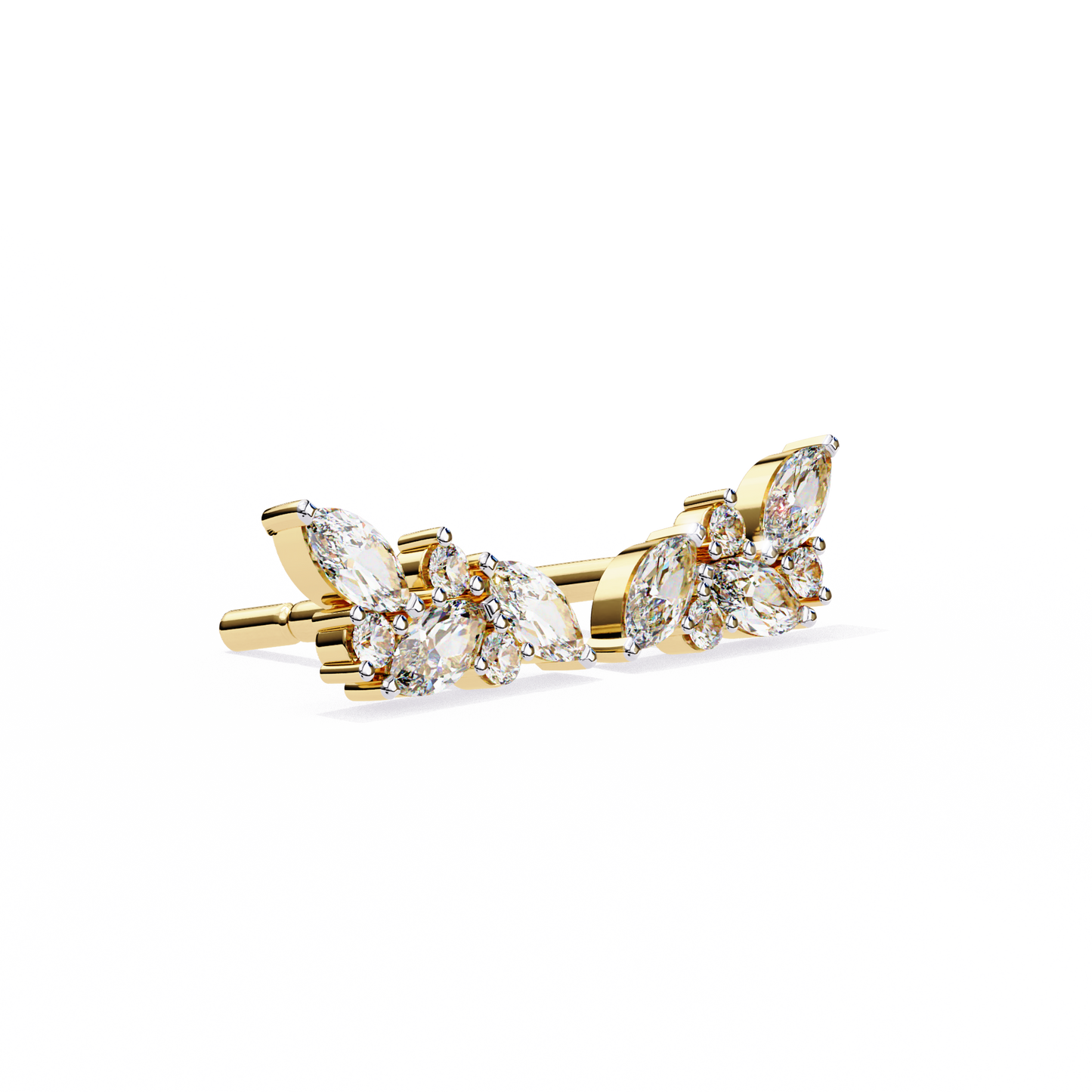 LGD Ear Studs Round  Stone (3.06ct Pair) In 14K Gold