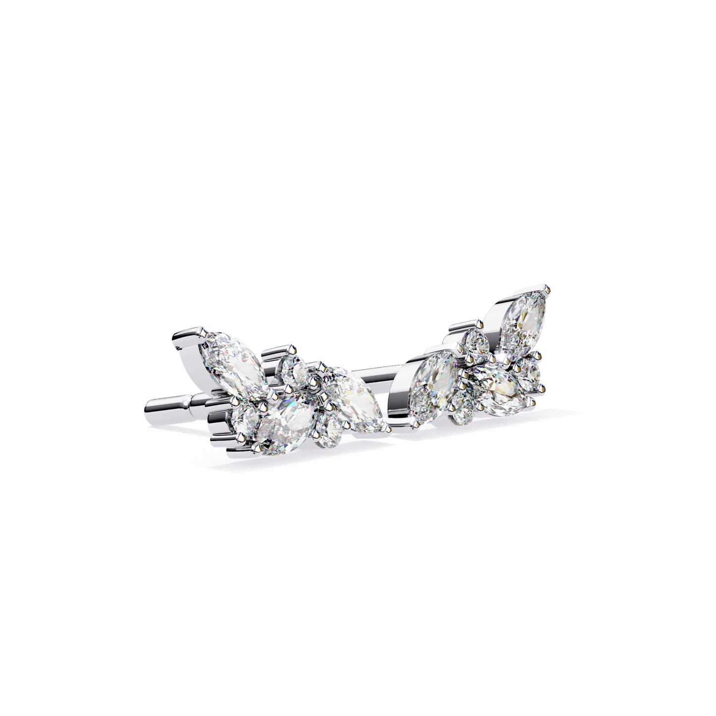 LGD Ear Studs Round  Stone (3.06ct Pair) In 14K Gold