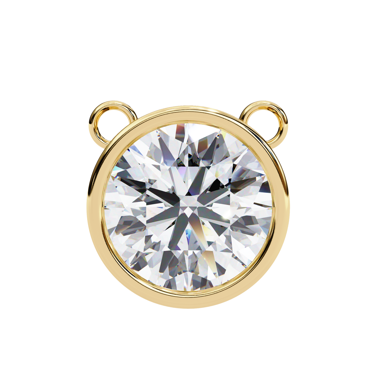 Lab Grown Solitaire  Diamond Pendant Round Stone (1.78ct) In 14K Gold Without Chain
