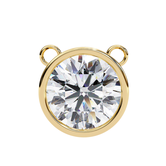 Lab Grown Solitaire  Diamond Pendant Round Stone (1.78ct) In 14K Gold Without Chain