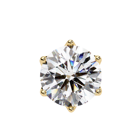 Lab Grown Diamond Solitaire Earring Round Stone (2.62ct Pair) In 14K Gold