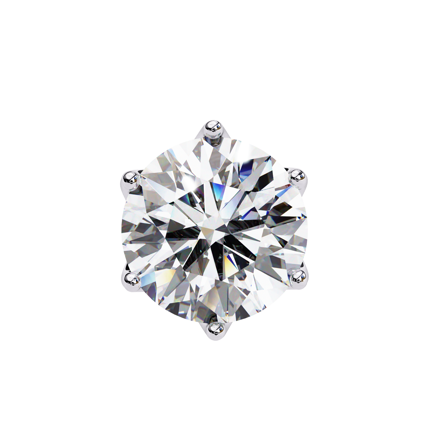 LGD Solitaire Earring Round  Stone (2.62ct Pair) In 14K Gold