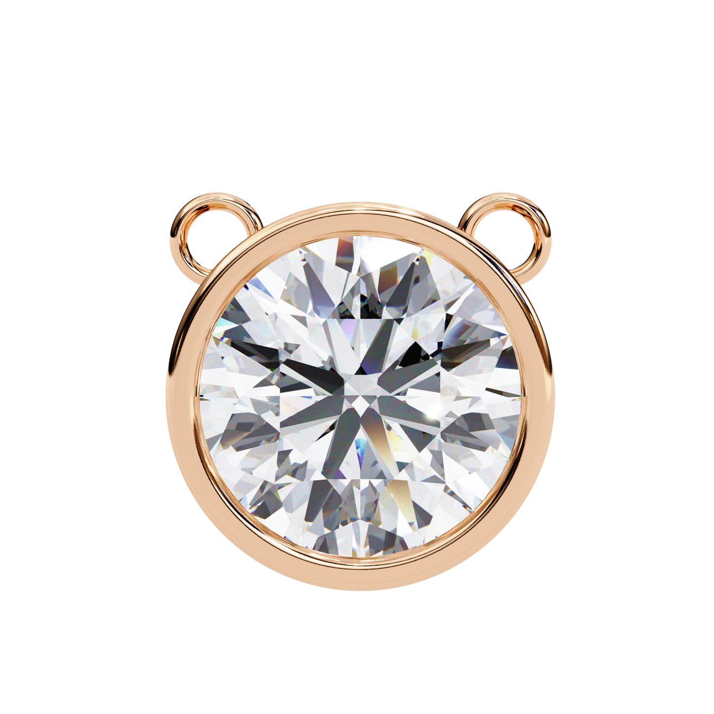 Lab Grown Solitaire  Diamond Pendant Round Stone (1.78ct) In 14K Gold Without Chain